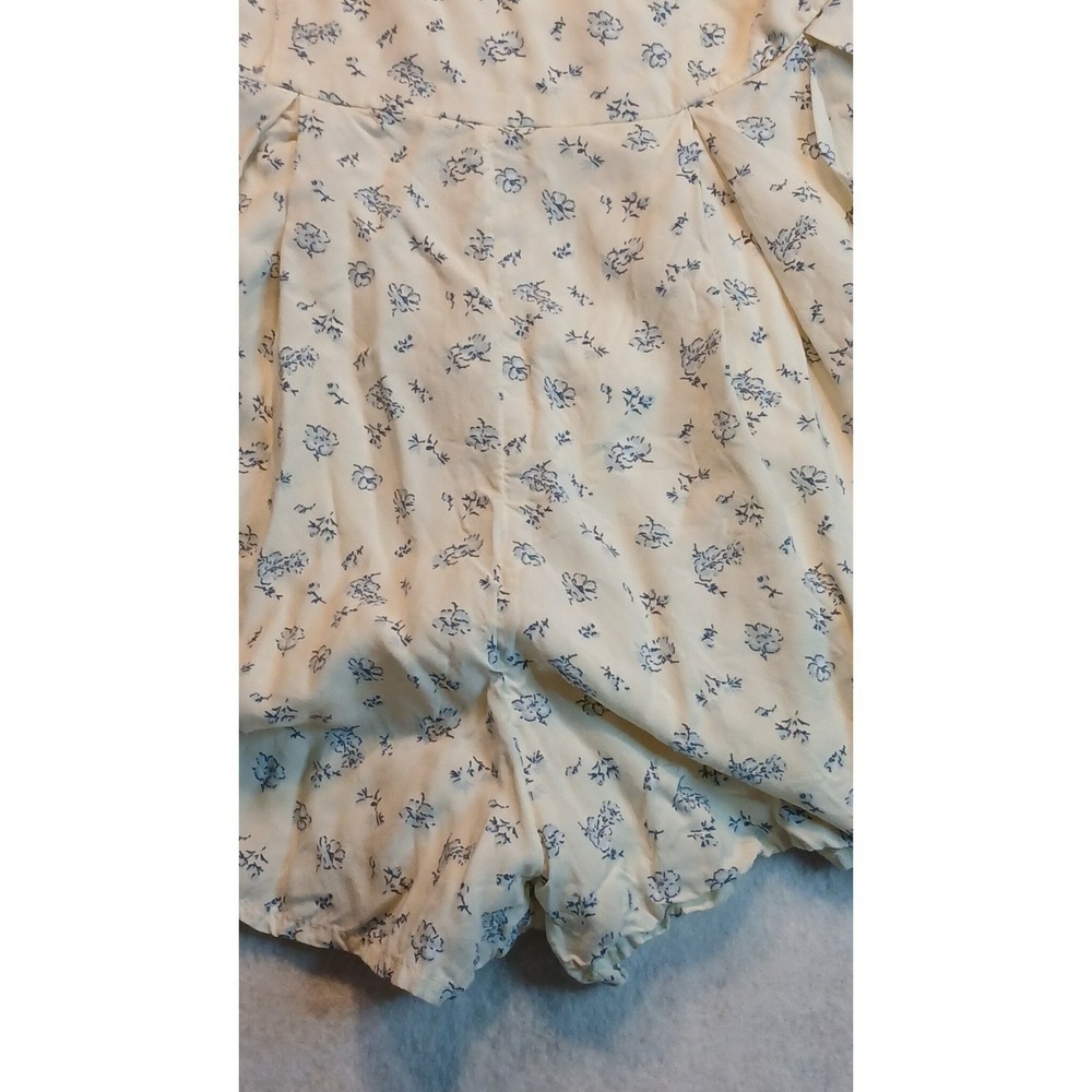 Abercrombie and Fitch Floral Ruffle Romper White Cottagecore Summer Babydoll - Picture 5 of 12